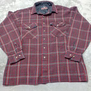 Vintage BackPacker Sportswear Flannel Shirt Mens L Plaid‎ Long Sleeve Wool Blend